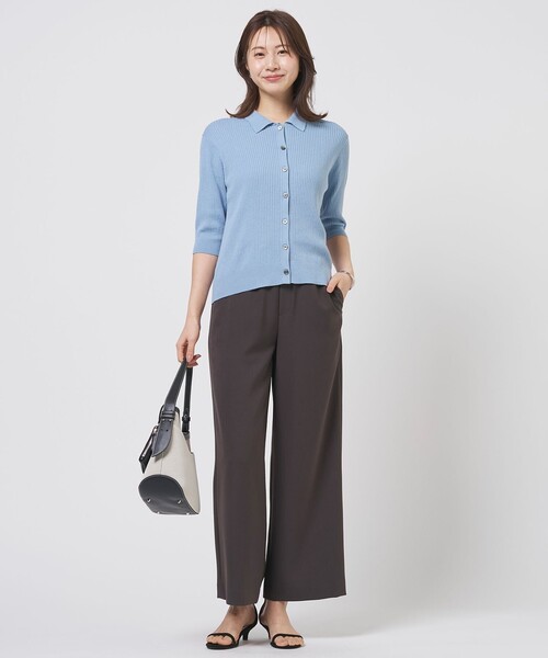 J.PRESS（ジェイプレス）の「RELAXION トロ ワイド イージー パンツ（その他パンツ・レディース・ブラック系/ダークブラウン系・T17/T15/T13）」の9枚目の写真
