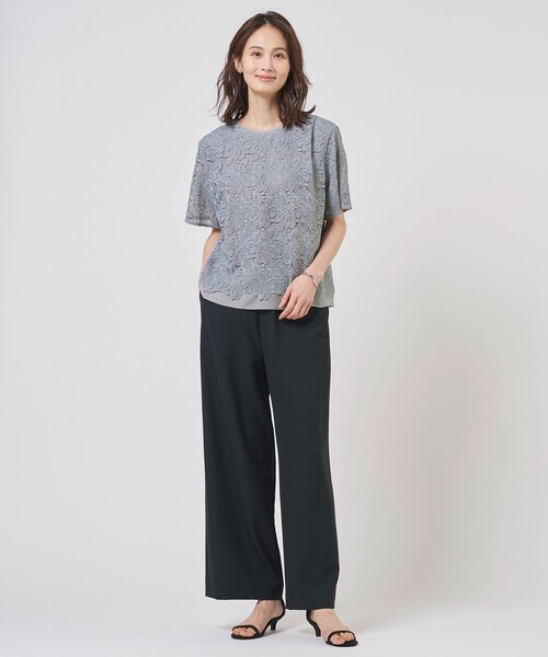 J.PRESS（ジェイプレス）の「RELAXION トロ ワイド イージー パンツ（その他パンツ・レディース・ブラック系/ダークブラウン系・T17/T15/T13）」の12枚目の写真