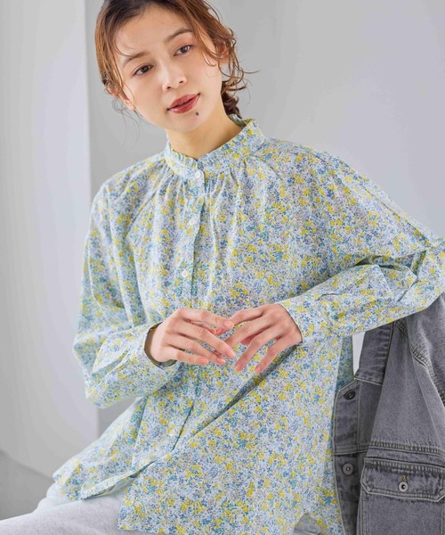 studio CLIP（スタディオクリップ）の「シングルガーゼ襟フリルブラウス（シャツ/ブラウス・レディース・オフホワイト/サックスブルー/その他1/その他2/ライトグリーン・MEDIUM/LARGE）」の19枚目の写真