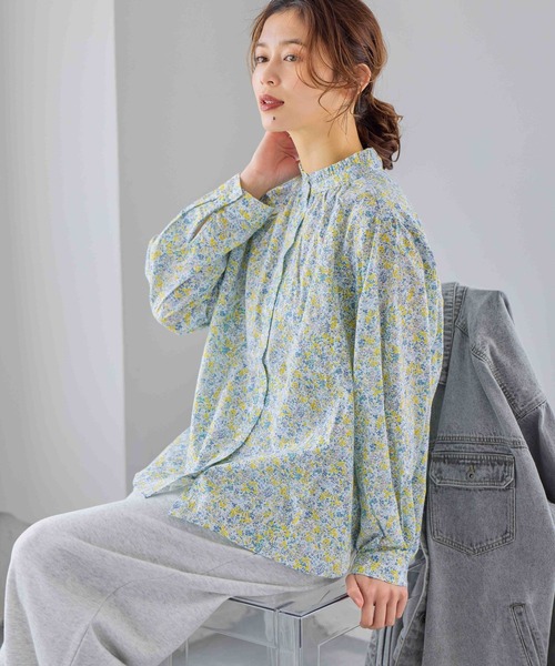 studio CLIP（スタディオクリップ）の「シングルガーゼ襟フリルブラウス（シャツ/ブラウス・レディース・オフホワイト/サックスブルー/その他1/その他2/ライトグリーン・MEDIUM/LARGE）」の21枚目の写真