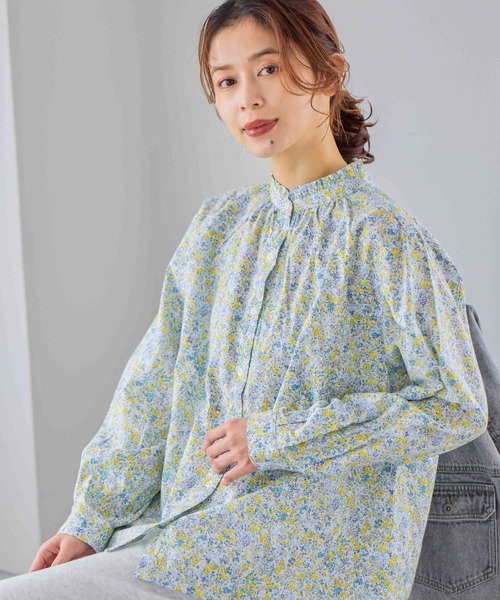 studio CLIP（スタディオクリップ）の「シングルガーゼ襟フリルブラウス（シャツ/ブラウス・レディース・オフホワイト/サックスブルー/その他1/その他2/ライトグリーン・MEDIUM/LARGE）」の22枚目の写真