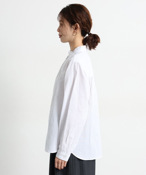 studio CLIP（スタディオクリップ）の「シングルガーゼ襟フリルブラウス（シャツ/ブラウス・レディース・オフホワイト/サックスブルー/その他1/その他2/ライトグリーン・MEDIUM/LARGE）」の13枚目の写真