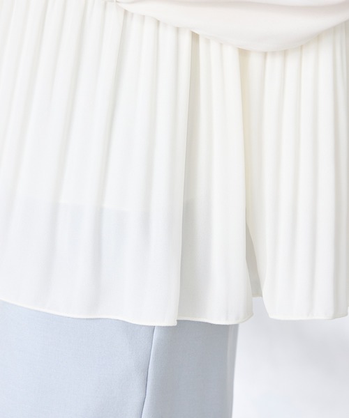 GALLORIA（ギャローリア）の「【洗濯機で洗える】プリーツブラウス（シャツ/ブラウス・レディース・アイボリー/ライトピンク/ネイビー・L/LL/M/S）」の6枚目の写真