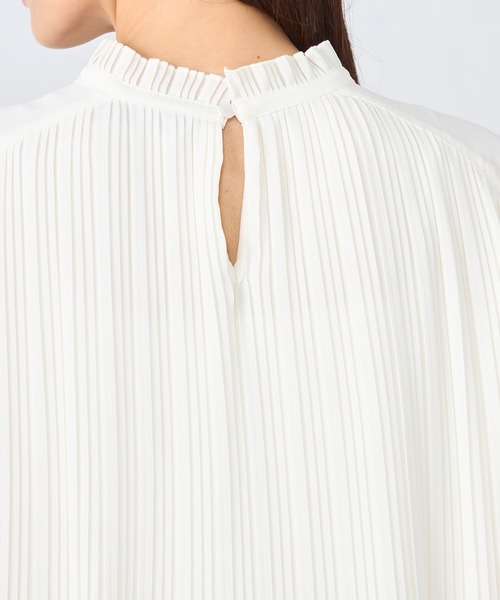 GALLORIA（ギャローリア）の「【洗濯機で洗える】プリーツブラウス（シャツ/ブラウス・レディース・アイボリー/ライトピンク/ネイビー・L/LL/M/S）」の7枚目の写真