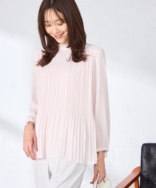 GALLORIA（ギャローリア）の「【洗濯機で洗える】プリーツブラウス（シャツ/ブラウス・レディース・アイボリー/ライトピンク/ネイビー・L/LL/M/S）」の13枚目の写真