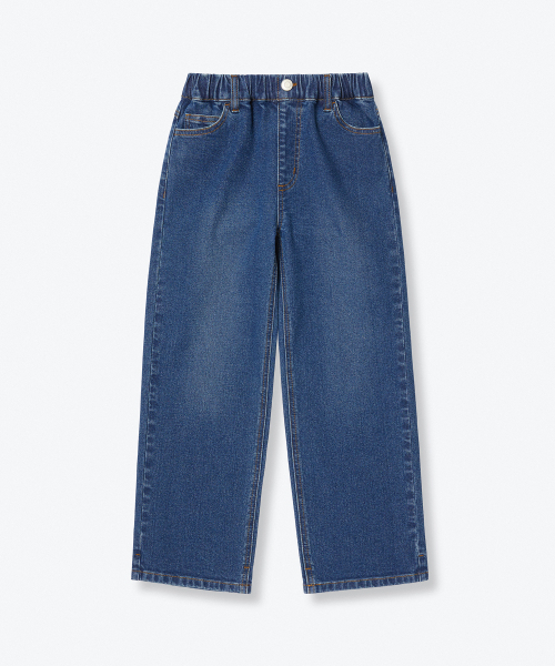 MUSINSA STANDARD KIDS（ムシンサスタンダードキッズ）の「ストレートバンディングデニムパンツ [ミディアムインディゴ]（デニムパンツ・レディース・その他・100/110/120/130/140/160/150）」の3枚目の写真
