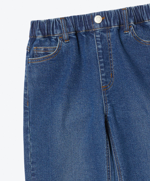 MUSINSA STANDARD KIDS（ムシンサスタンダードキッズ）の「ストレートバンディングデニムパンツ [ミディアムインディゴ]（デニムパンツ・レディース・その他・100/110/120/130/140/160/150）」の5枚目の写真