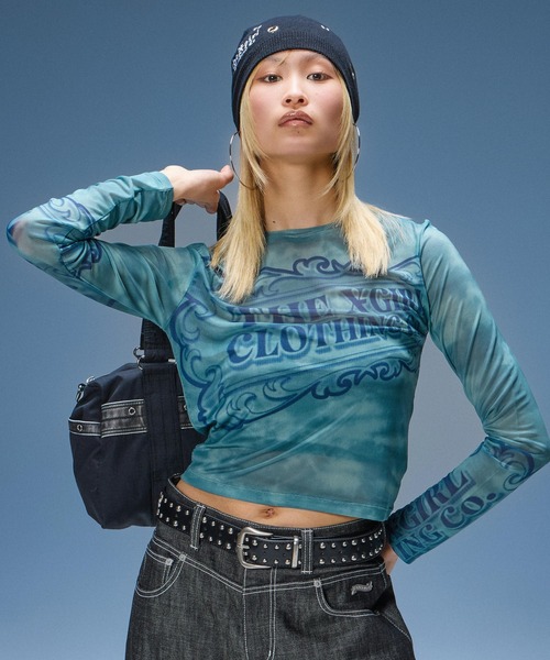 X-girl(エックスガール)の「2WAY DRUM BAG(ショルダーバッグ・レディース・ブラック/ベージュ/カモフラージュ・ONE SIZE)」の6枚目の写真