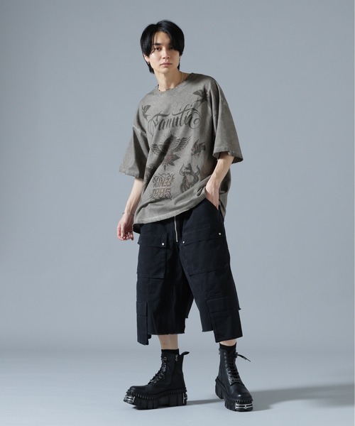 DANKE SCHON(ダンケシェーン)の「DankeSchon/ダンケシェーン/SPRAY BURN S/S TEE FAMILIA(Tシャツ/カットソー・メンズ・ベージュ・L/M)」の4枚目の写真
