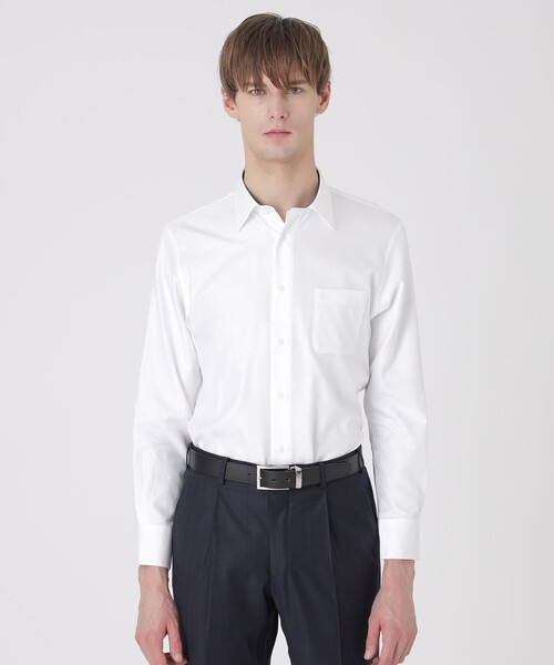 BLACK LABEL CRESTBRIDGE（ブラックレーベル・クレストブリッジ）の「【一部店舗限定】プレミアムギザコットンツイルレギュラーカラーシャツ（シャツ/ブラウス・メンズ・ホワイト・L/M/S/XL）」の2枚目の写真