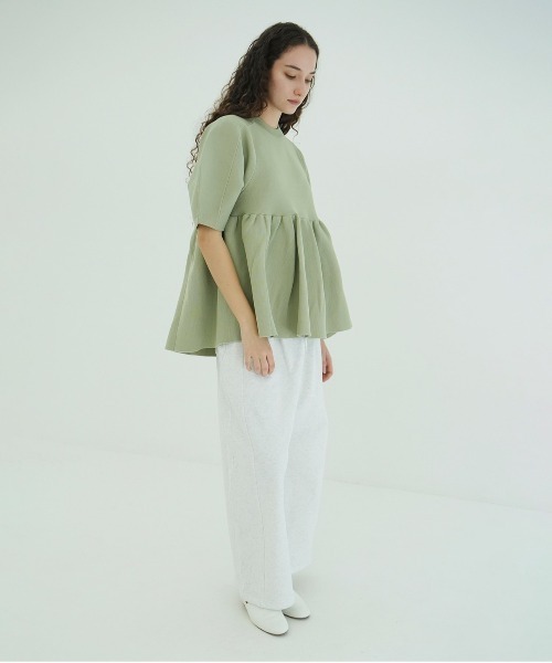 CLANE(クラネ)の「PEPLUM HALF SLEEVE KNIT TOPS(ニット/セーター・レディース・アイボリー/ブラック・F)」の20枚目の写真