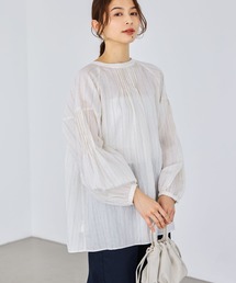 studio CLIP | ダブルフロントリネン混ピンタックブラウス(シャツ/ブラウス)