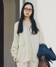 studio CLIP | ダブルフロントリネン混ピンタックブラウス(シャツ/ブラウス)