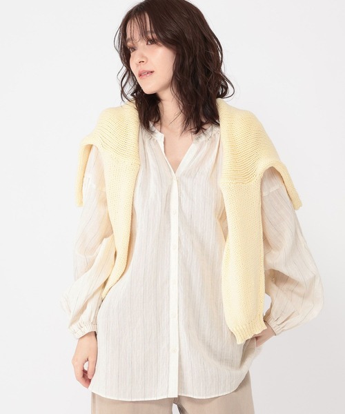 studio CLIP（スタディオクリップ）の「ダブルフロントリネン混ピンタックブラウス（シャツ/ブラウス・レディース・ラベンダー/アイボリー/ライトブルー/ライトグリーン・FREE）」の13枚目の写真