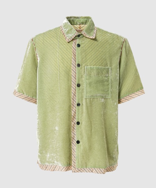 MASU（エムエーエスユー）の「UNEVEN VELVET HALF SLEEVE SHIRT（シャツ/ブラウス・メンズ・その他1/チャコール・48/46）」の2枚目の写真