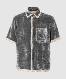 MASU | UNEVEN VELVET HALF SLEEVE SHIRT(シャツ/ブラウス)