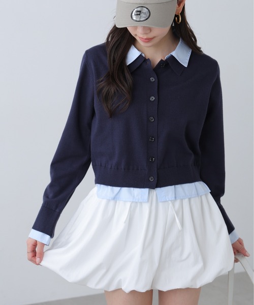 FREE'S MART（フリーズマート）の「◆Ⅰシャツフェイクレイヤードポロカーディガン（ニット/セーター・レディース・ネイビー/ベージュ/グレー系その他・FREE）」の15枚目の写真