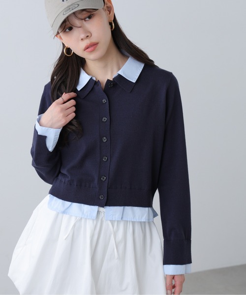 FREE'S MART（フリーズマート）の「◆Ⅰシャツフェイクレイヤードポロカーディガン（ニット/セーター・レディース・ネイビー/ベージュ/グレー系その他・FREE）」の16枚目の写真