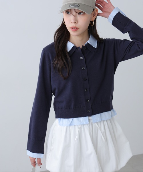 FREE'S MART（フリーズマート）の「◆Ⅰシャツフェイクレイヤードポロカーディガン（ニット/セーター・レディース・ネイビー/ベージュ/グレー系その他・FREE）」の17枚目の写真