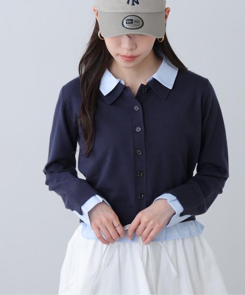 FREE'S MART（フリーズマート）の「◆Ⅰシャツフェイクレイヤードポロカーディガン（ニット/セーター・レディース・ネイビー/ベージュ/グレー系その他・FREE）」の18枚目の写真