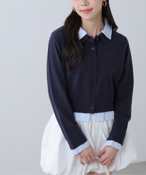 FREE'S MART（フリーズマート）の「◆Ⅰシャツフェイクレイヤードポロカーディガン（ニット/セーター・レディース・ネイビー/ベージュ/グレー系その他・FREE）」の19枚目の写真
