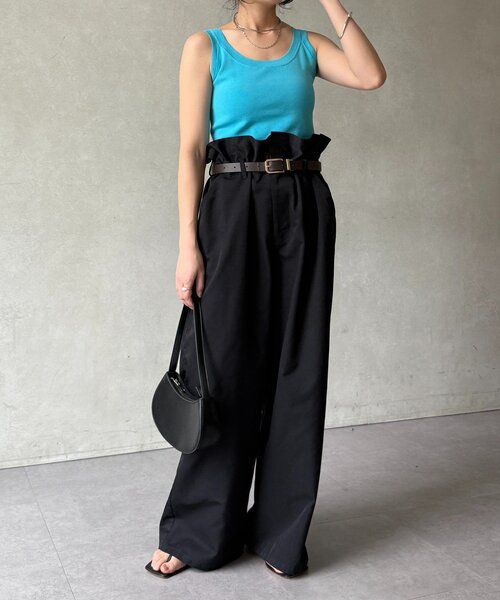 DouDou（ドゥドゥ）の「ハイツイストニットタンク（ニット/セーター・レディース・オフホワイト/ブルー/グレー/ブラック/オレンジ・FREE）」の21枚目の写真