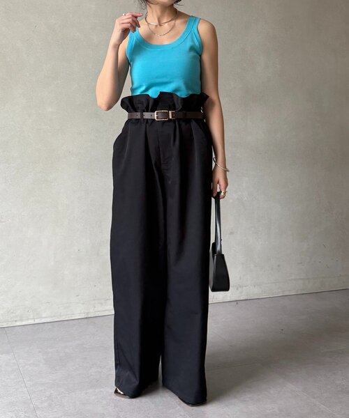 DouDou（ドゥドゥ）の「ハイツイストニットタンク（ニット/セーター・レディース・オフホワイト/ブルー/グレー/ブラック/オレンジ・FREE）」の6枚目の写真