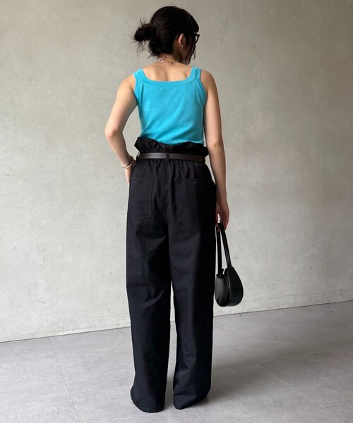 DouDou（ドゥドゥ）の「ハイツイストニットタンク（ニット/セーター・レディース・オフホワイト/ブルー/グレー/ブラック/オレンジ・FREE）」の7枚目の写真