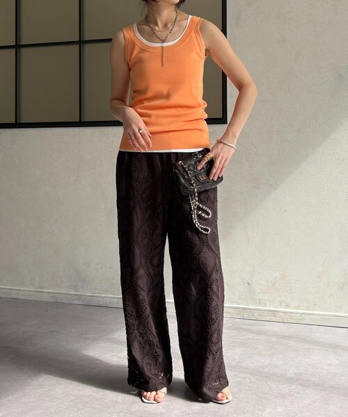 DouDou（ドゥドゥ）の「ハイツイストニットタンク（ニット/セーター・レディース・オフホワイト/ブルー/グレー/ブラック/オレンジ・FREE）」の11枚目の写真