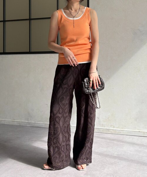 DouDou（ドゥドゥ）の「ハイツイストニットタンク（ニット/セーター・レディース・オフホワイト/ブルー/グレー/ブラック/オレンジ・FREE）」の13枚目の写真