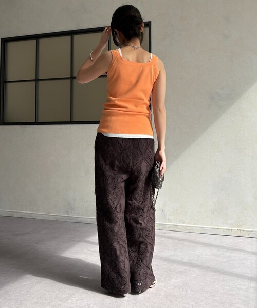 DouDou（ドゥドゥ）の「ハイツイストニットタンク（ニット/セーター・レディース・オフホワイト/ブルー/グレー/ブラック/オレンジ・FREE）」の15枚目の写真