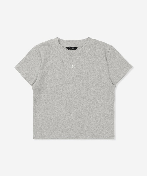 Hurley (ハーレー)の「【Hurley:ハーレー】レディースリブミニTシャツ RIB MINI SHORTS SLEEVE(Tシャツ/カットソー・レディース・カーキブラウン/ホワイト/ヘザーグレー/ブラック・MEDIUM/LARGE/SMALL)」の3枚目の写真