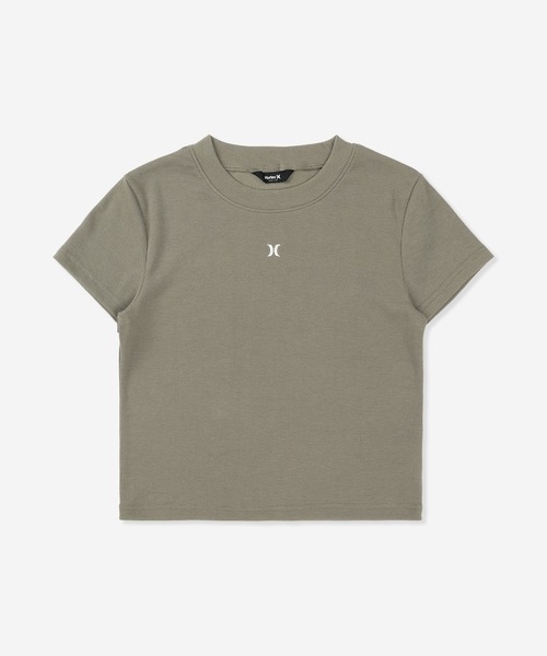 Hurley (ハーレー)の「【Hurley:ハーレー】レディースリブミニTシャツ RIB MINI SHORTS SLEEVE(Tシャツ/カットソー・レディース・カーキブラウン/ホワイト/ヘザーグレー/ブラック・MEDIUM/LARGE/SMALL)」の4枚目の写真