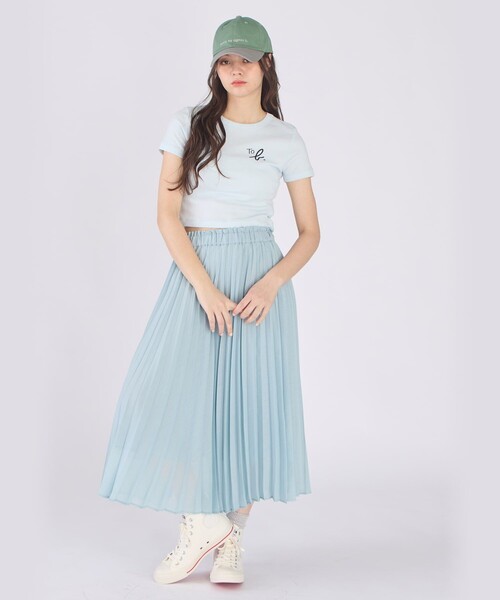 To b. by agnes b.(トゥービーバイアニエスベー)の「"To b."ロゴ コットン 半袖 クロップド Tシャツ(Tシャツ/カットソー・レディース・ブルー系その他・40/38)」の6枚目の写真