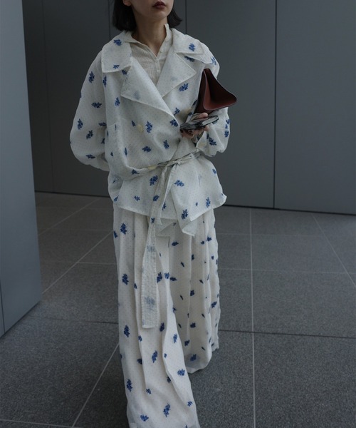 Ameri（アメリ）の「DOT FLOWER VEIL PANTS（その他パンツ・レディース・ブラウン/ホワイト・MEDIUM/SMALL）」の9枚目の写真