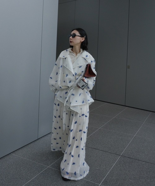 Ameri（アメリ）の「DOT FLOWER VEIL PANTS（その他パンツ・レディース・ブラウン/ホワイト・MEDIUM/SMALL）」の10枚目の写真