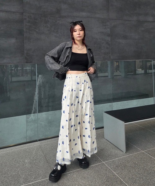 Ameri（アメリ）の「DOT FLOWER VEIL PANTS（その他パンツ・レディース・ブラウン/ホワイト・MEDIUM/SMALL）」の12枚目の写真