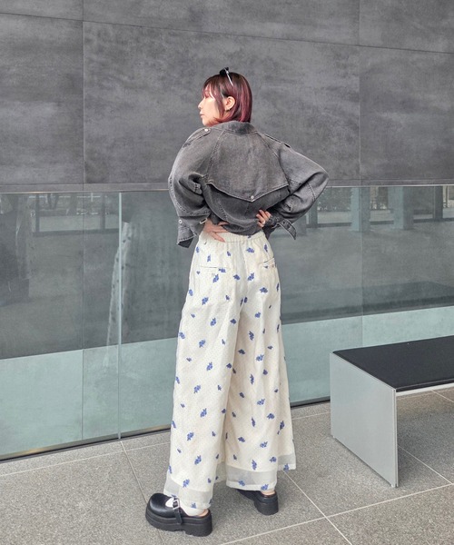 Ameri（アメリ）の「DOT FLOWER VEIL PANTS（その他パンツ・レディース・ブラウン/ホワイト・MEDIUM/SMALL）」の13枚目の写真
