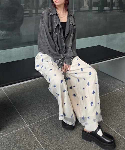 Ameri（アメリ）の「DOT FLOWER VEIL PANTS（その他パンツ・レディース・ブラウン/ホワイト・MEDIUM/SMALL）」の14枚目の写真