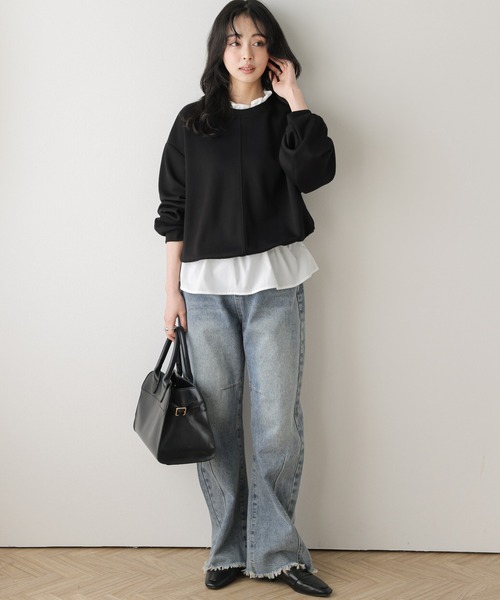 AMELY(エミリー)の「フリルヘムバルーンプルオーバー(Tシャツ/カットソー・レディース・ホワイト/ブラック/杢グレー・フリー)」の9枚目の写真