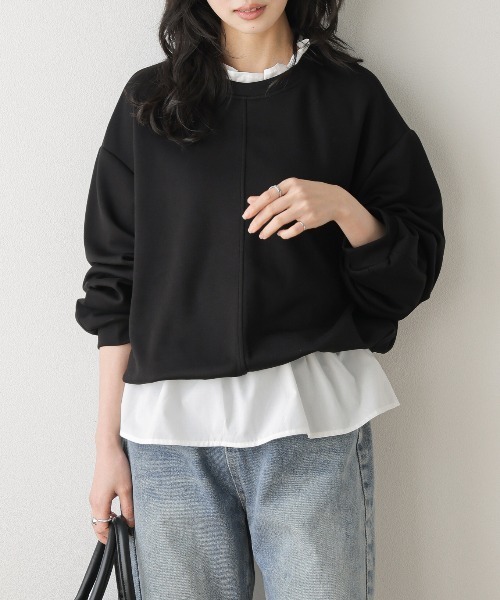 AMELY(エミリー)の「フリルヘムバルーンプルオーバー(Tシャツ/カットソー・レディース・ホワイト/ブラック/杢グレー・フリー)」の10枚目の写真
