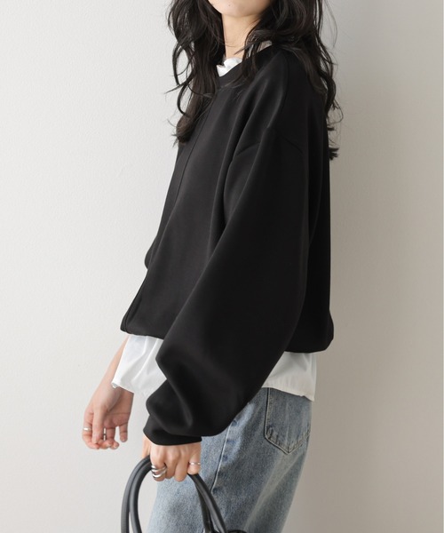 AMELY(エミリー)の「フリルヘムバルーンプルオーバー(Tシャツ/カットソー・レディース・ホワイト/ブラック/杢グレー・フリー)」の11枚目の写真