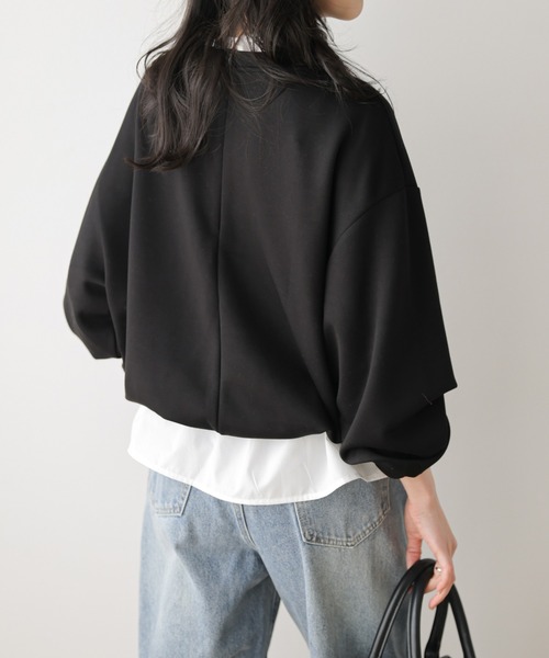 AMELY(エミリー)の「フリルヘムバルーンプルオーバー(Tシャツ/カットソー・レディース・ホワイト/ブラック/杢グレー・フリー)」の12枚目の写真