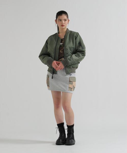 AVIREX(アヴィレックス)の「《直営店限定》CAMO SWEAT MINI SKIRT(スカート・レディース・グレー/ブラック・S/M)」の16枚目の写真