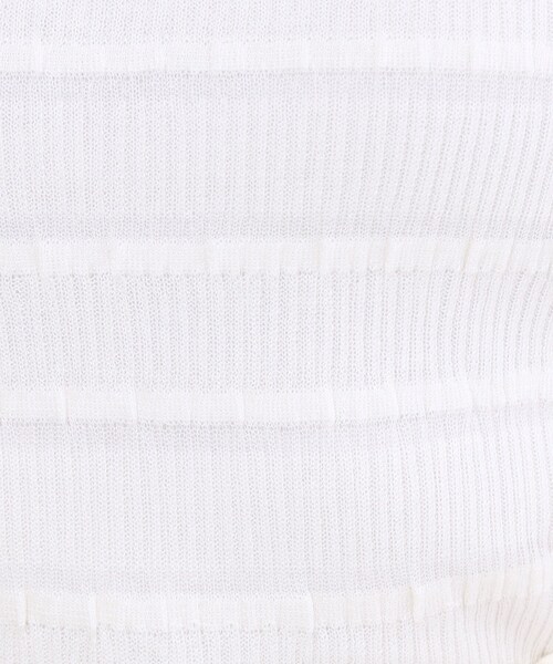 OPAQUE.CLIP(オペークドットクリップ)の「シアーボーダーリブニット【洗濯機OK】(ニット/セーター・レディース・ブラック/オフホワイト/ブルー・00)」の7枚目の写真