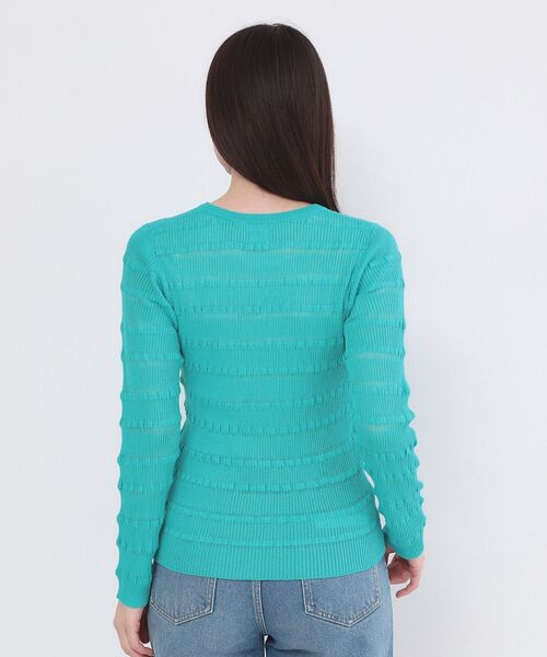 OPAQUE.CLIP(オペークドットクリップ)の「シアーボーダーリブニット【洗濯機OK】(ニット/セーター・レディース・ブラック/オフホワイト/ブルー・00)」の18枚目の写真