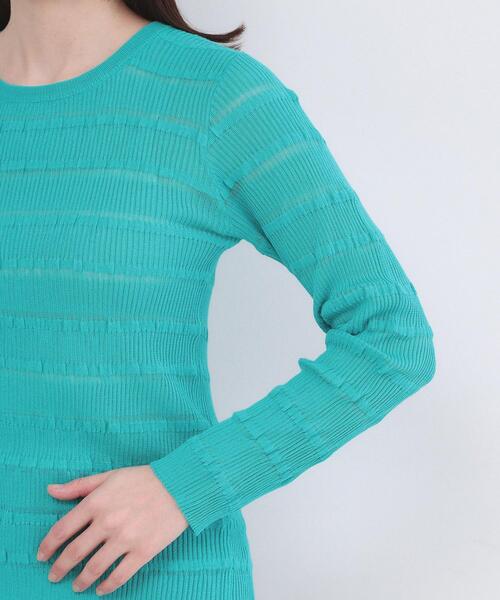 OPAQUE.CLIP(オペークドットクリップ)の「シアーボーダーリブニット【洗濯機OK】(ニット/セーター・レディース・ブラック/オフホワイト/ブルー・00)」の20枚目の写真