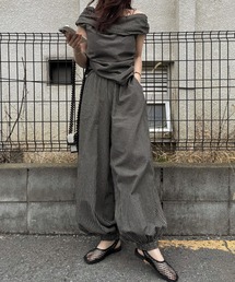 WILLFULLY（ウィルフリー）の「volume wide shirring check PT（その他パンツ）」