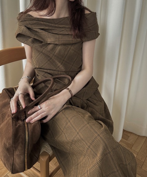 WILLFULLY(ウィルフリー)の「volume wide shirring check PT(その他パンツ・レディース・ブラック/ブラウン・FREE)」の6枚目の写真