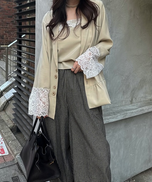 WILLFULLY(ウィルフリー)の「volume wide shirring check PT(その他パンツ・レディース・ブラック/ブラウン・FREE)」の3枚目の写真